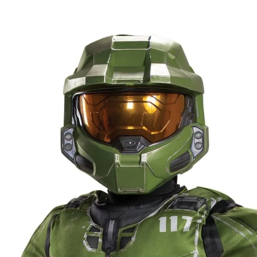 XBOX Halo Light-Up Mask & Sword Halloween Costume 4/6 Master Chief Muscle Boys